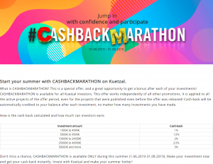 Kuetzal cashback marathon campaign