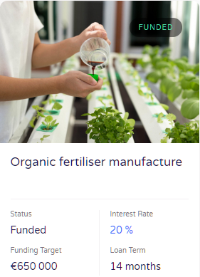 Organic fertiliser investment